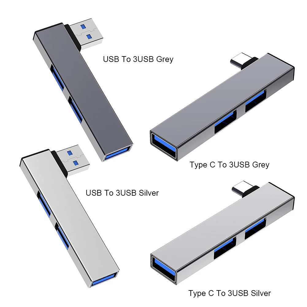 Hub USB 3,0 de 3 puertos, divisor tipo C de alta velocidad de 5Gbps para PC, portátil, accesorios para ordenador, concentrador multipuerto, 3 puertos USB 3,0 2,0 - imagen 5