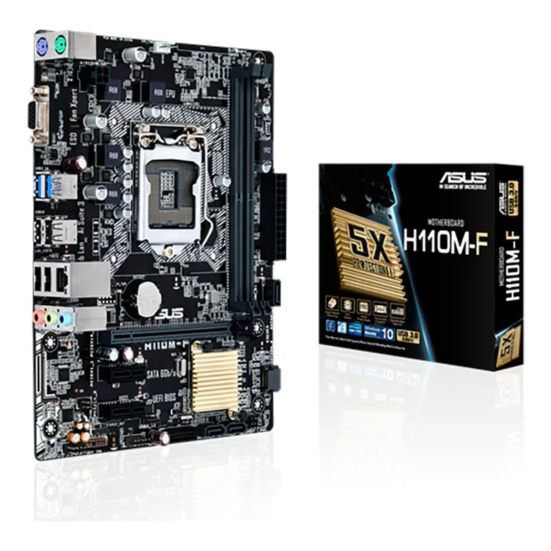 Nuevo ASUS H110M-F LGA1151 pin placa base de computadora de escritorio M-ATX placa pequeña compatible con DDR4