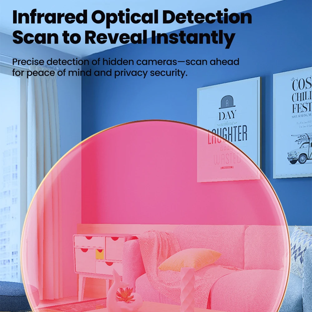 Detector de cámara infrarroja, Detector de señal de cámara oculta inteligente para viajes de Hotel, buscador de protección de seguridad antiespionaje - imagen 4