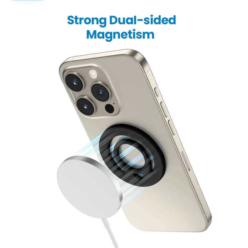 Soporte magnético de silicona de doble cara para anillo de dedo de teléfono Magsafe IPhone soporte magnético para coche soporte de agarre de bucle seguro Mac - imagen 5