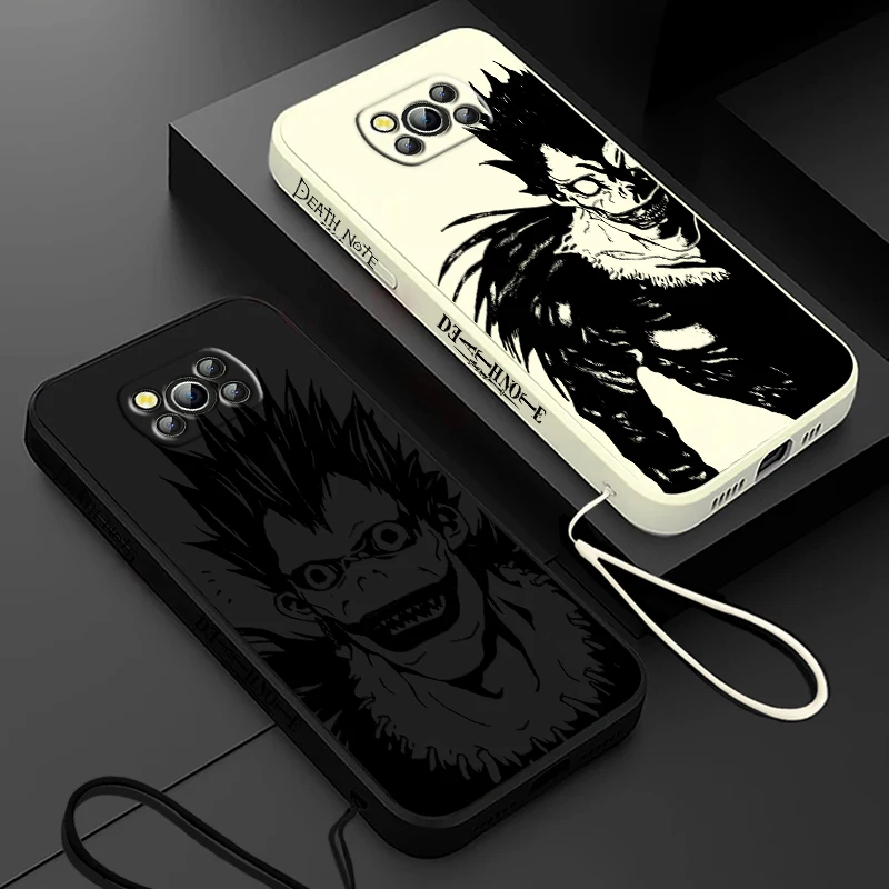 Funda de teléfono de Anime Death Note Ryuk para Xiaomi Poco, X4, X3, F4, NFC, M6, M4, M3, GT S Pro, 4G, 5G, cuerda líquida izquierda