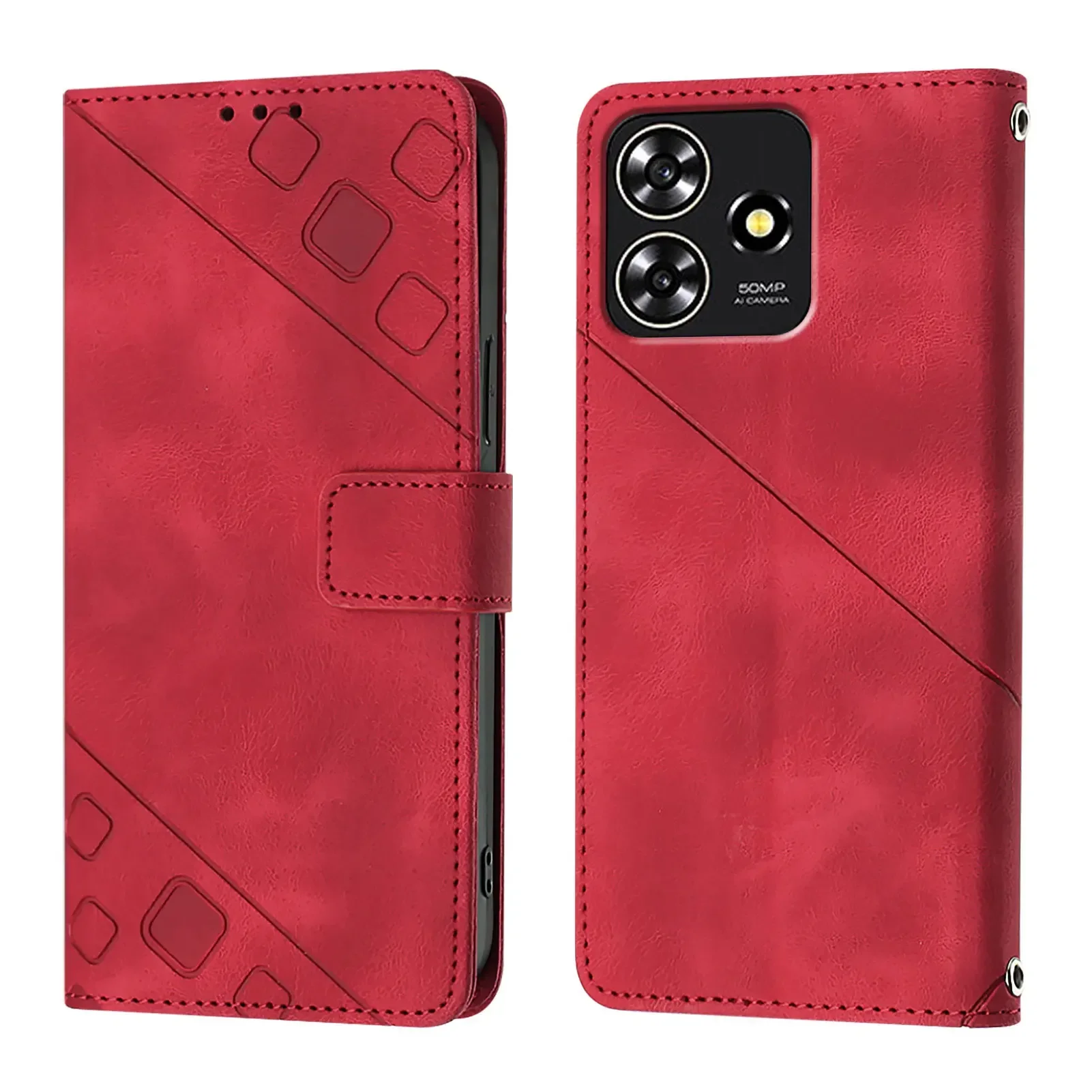 Funda de cuero PU con bolsillo para tarjetas para ZTE Blade A73 4G, carcasa de protección completa para teléfono Blade A73 4G - imagen 4