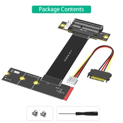 Cable extensor PCIe 4.0 x4 para SSD NVMe M.2, 180 grados