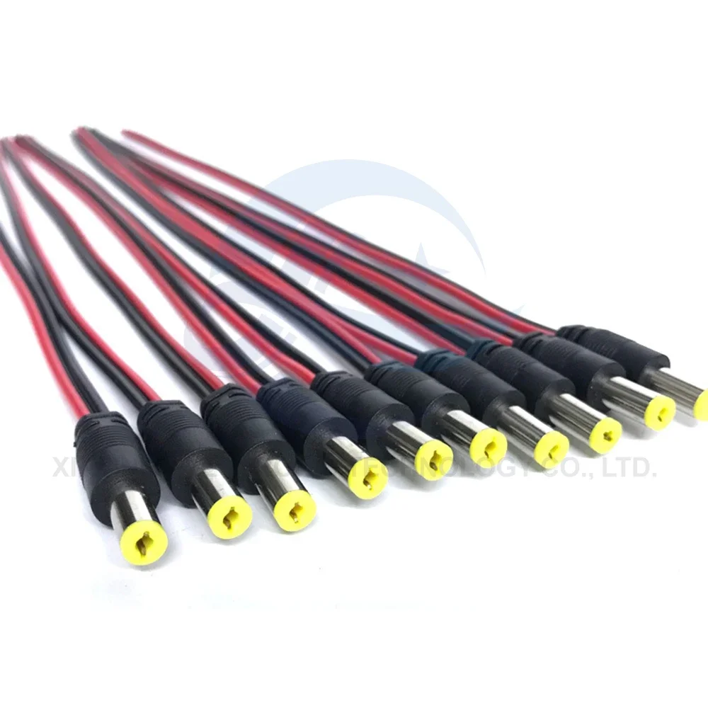 5 uds 10 Uds 5,5x2,1mm macho hembra enchufe 12V DC Cable flexible para cámara CCTV conector extensión trasera 24V DC Cable - imagen 5