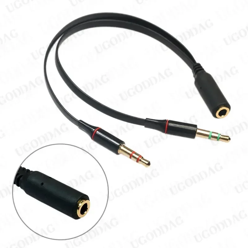 1/2 Uds Cable de Audio de ordenador macho a hembra adaptador de Audio estéreo de 3,5mm Cable adaptador de 1 hembra a 2 macho para auriculares - imagen 2