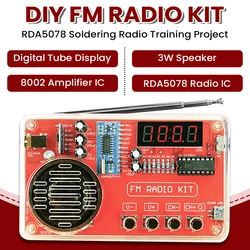 Kit Soldadura Radio FM DIY RDA5807 – Pantalla LED Altavoz Doble