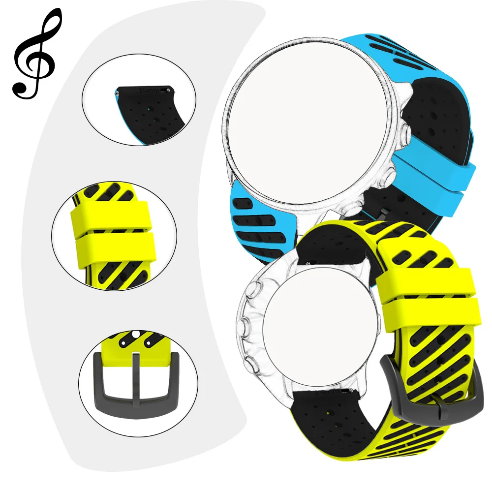 Correa de silicona para reloj Suunto 7 9 Spartan, Correa deportiva de 24mm, pulsera de repuesto para reloj inteligente Suunto 9 baro - imagen 5
