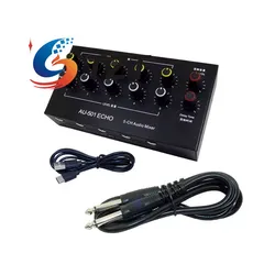 TZT AU-501 Mezclador de audio 5 entradas/1 salida con reverberación