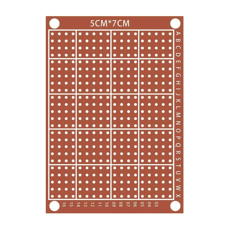 Placas PCB compuestas de papel Perfboard de cobre, placa de pruebas Universal de 5 cm x 7 cm, placa de circuito impreso de una cara, 10/20 Uds. - imagen 5