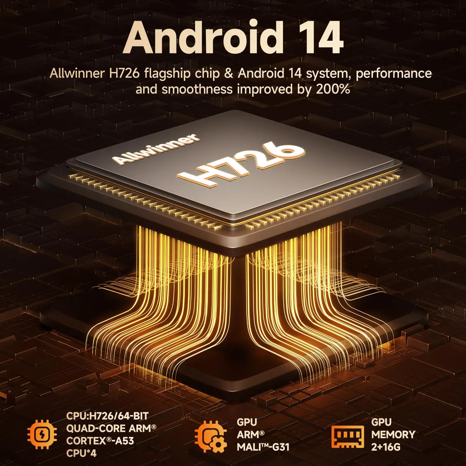 Magcubic Auto Focus Android14 4K proyector 900ANSI 8K nativo 1080P HY350Max con Wifi6 BT5.4 16G Allwinner H726 portátil al aire libre - imagen 4