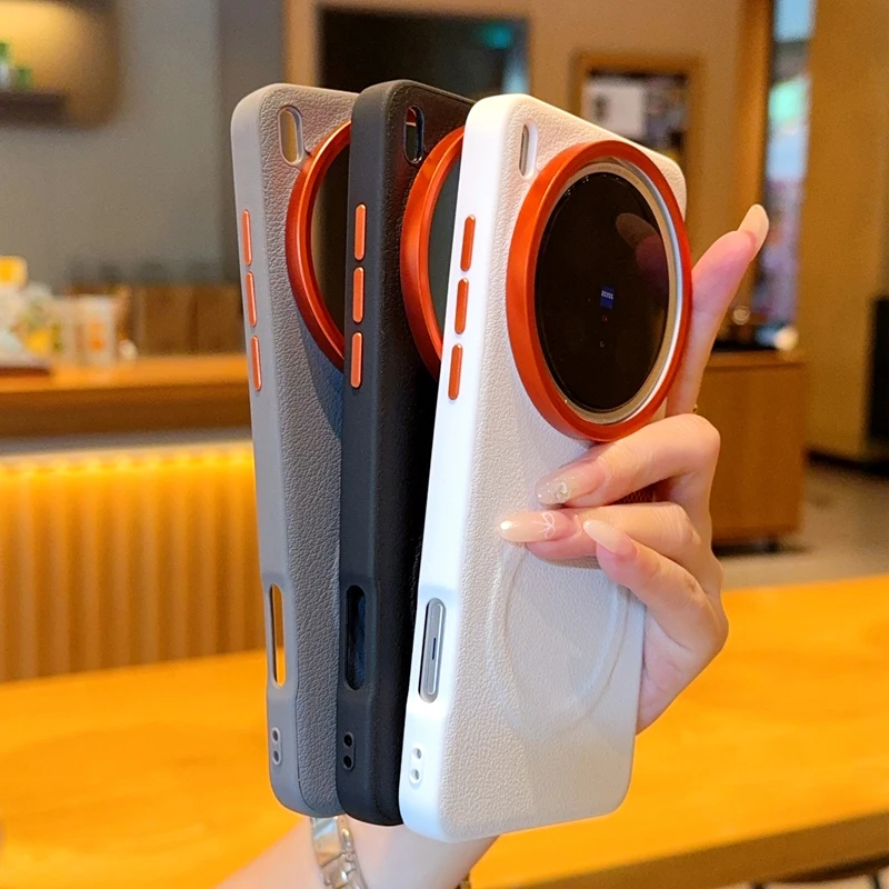 Para VIVO X200 Ultra funda dura de PU magnética de carga inalámbrica funda protectora trasera para VIVO X200 Pro Mini X200S carcasa de teléfono - imagen 5