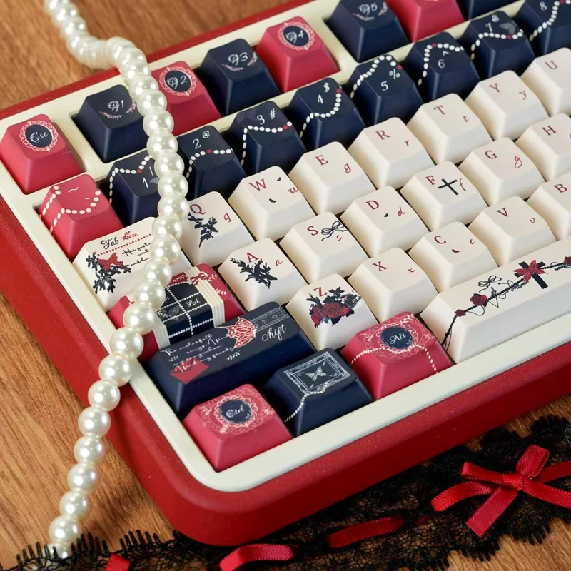 125 teclas Palace Secrets Anime tapa de tecla cinco lados sublimación de tinte teclas PBT perfil de cereza para interruptores MX Teclado mecánico - imagen 5