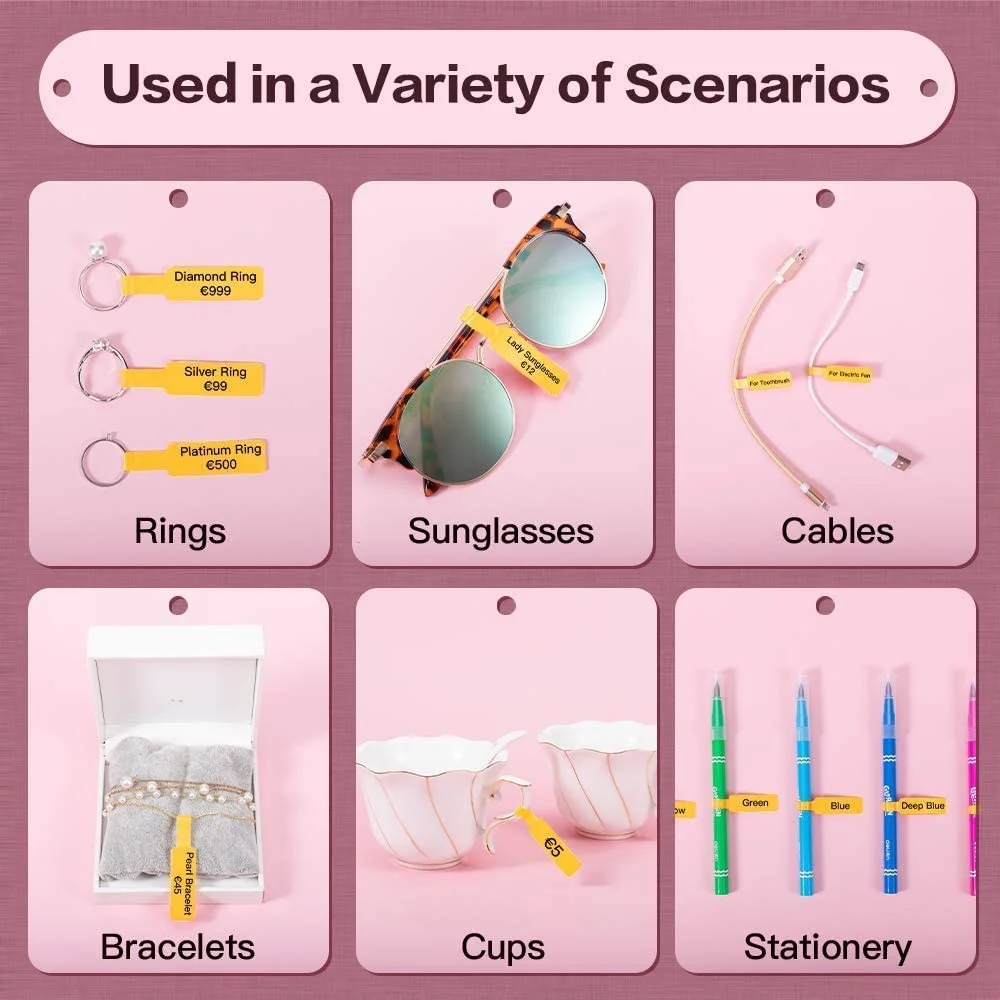 Etiqueta adhesiva para Cable de piezas, papel térmico impermeable, cinta adhesiva para Phomemo Q30/D30, Pirnter, 3 rollos/caja, 195 - imagen 5