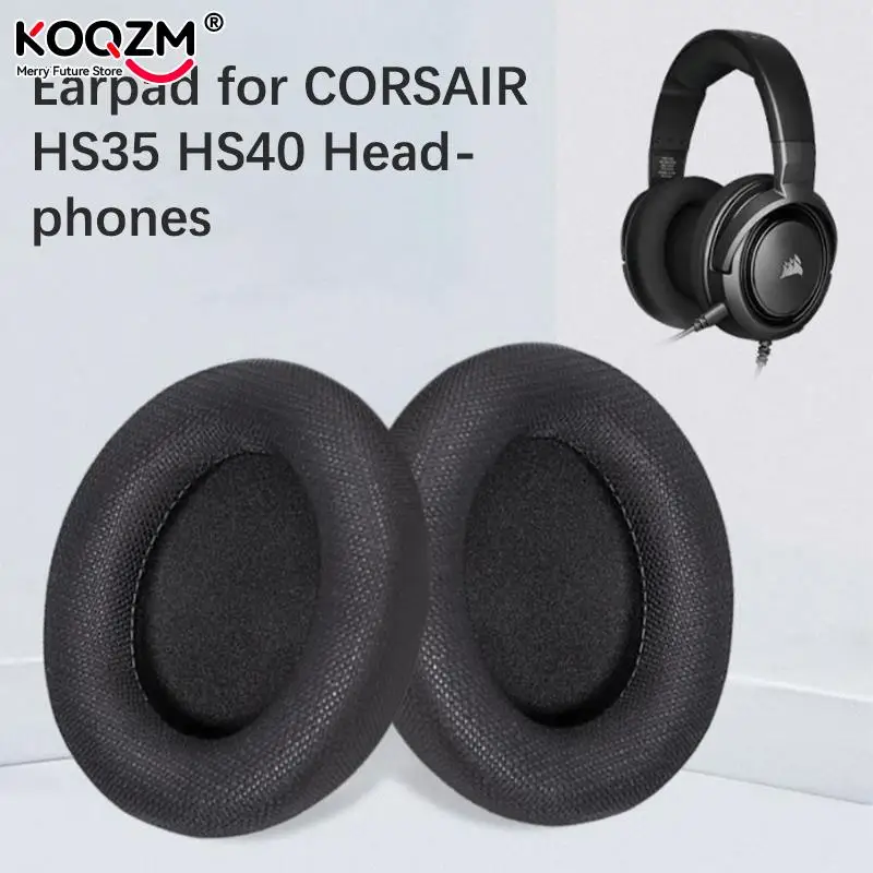 Almohadillas de espuma de repuesto para los oídos, funda de cojín para CORSAIR HS35 HS40, almohadillas para auriculares, orejeras, 1 par