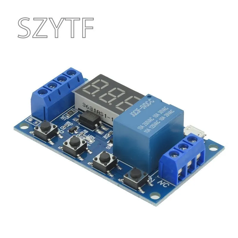 Módulo de relé de 1 canal Desconexión de retardo activa el interruptor de circuito de sincronización de ciclo retardado XY-J02