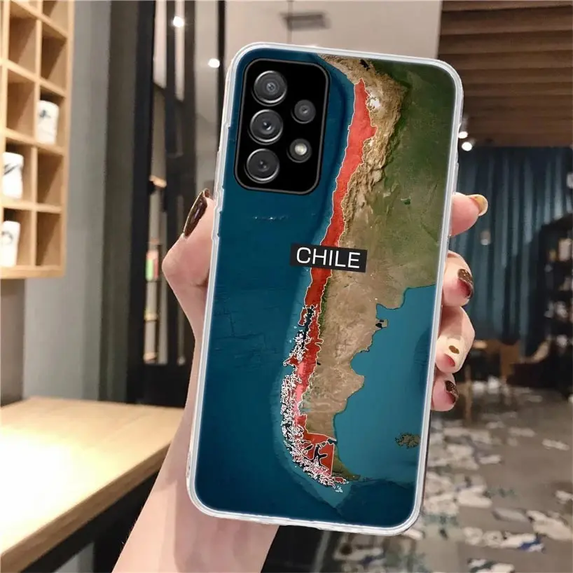 Funda de teléfono de silicona con bandera de Chile para Samsung Galaxy A52 A51 A50S A42 A32 A22 A12 A02S A30S A20S A10S A41 A31 A21S A40 A30 A70 Galax - imagen 3