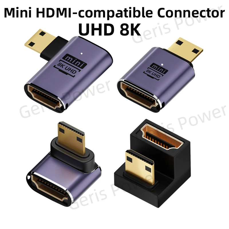 Extensor de adaptador Compatible con HDMI 2,1, convertidor macho a hembra de ángulo recto de 90 y 270 grados, conector HD 8K para ordenador portátil HDTV PS4