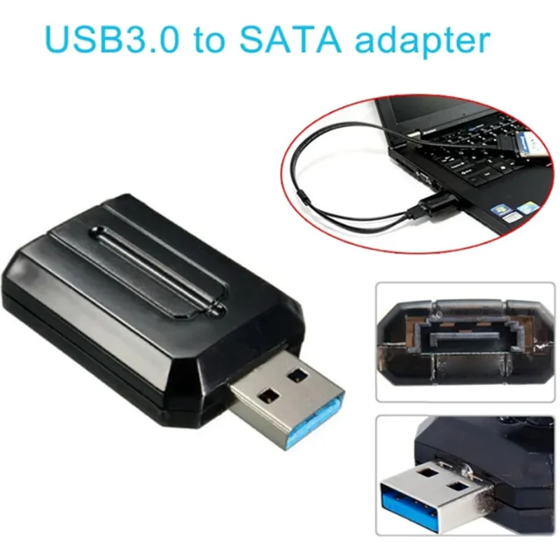 Adaptador USB 3,0 a SATA de material ABS/conectores convertidores USB 3,0 a eSATA con chipset JM539 intercambiables en caliente