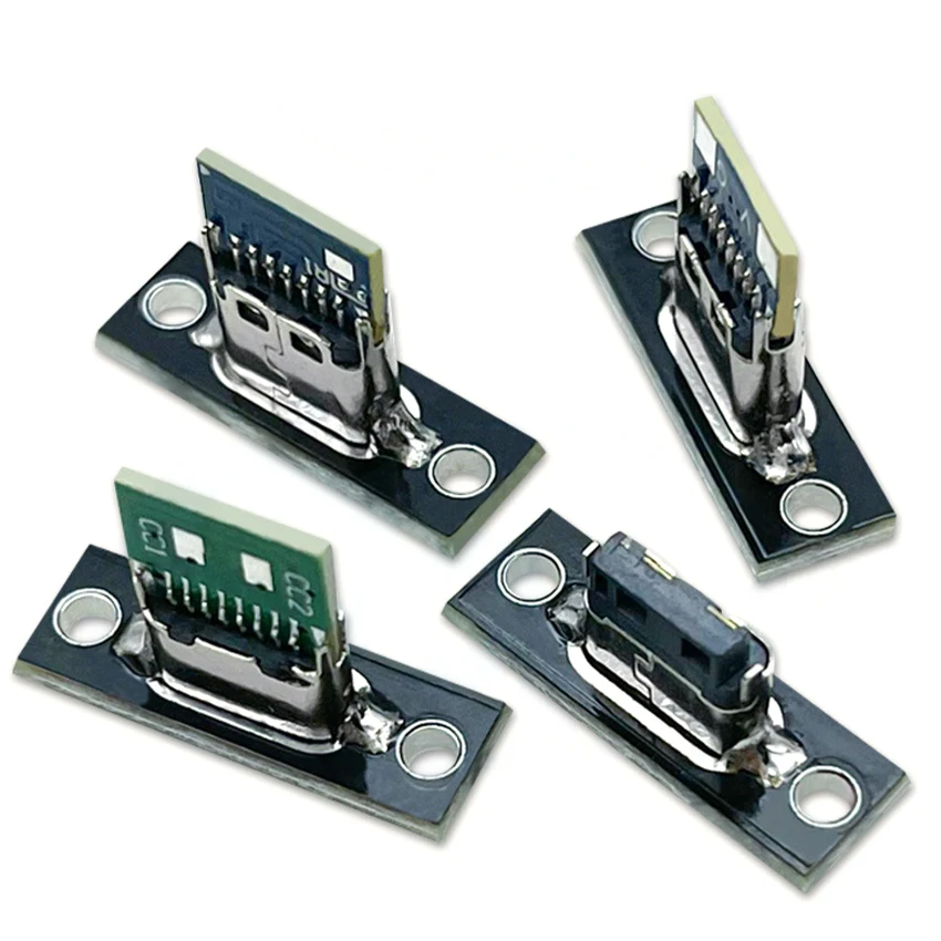 2/5/10 Uds tipo C USB 3,1 enchufe con placa de fijación de tornillo conector USB tipo C 3,1 tipo C 2 pines 4 pines 5 pines 6 pines conector hembra DIY - imagen 3