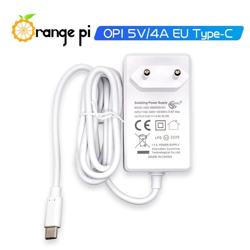 Fuente de alimentación Orange Pi 5V4A EU/US Type-C para OPi (5/5B/ Plus/4 LTS/800) - imagen 5