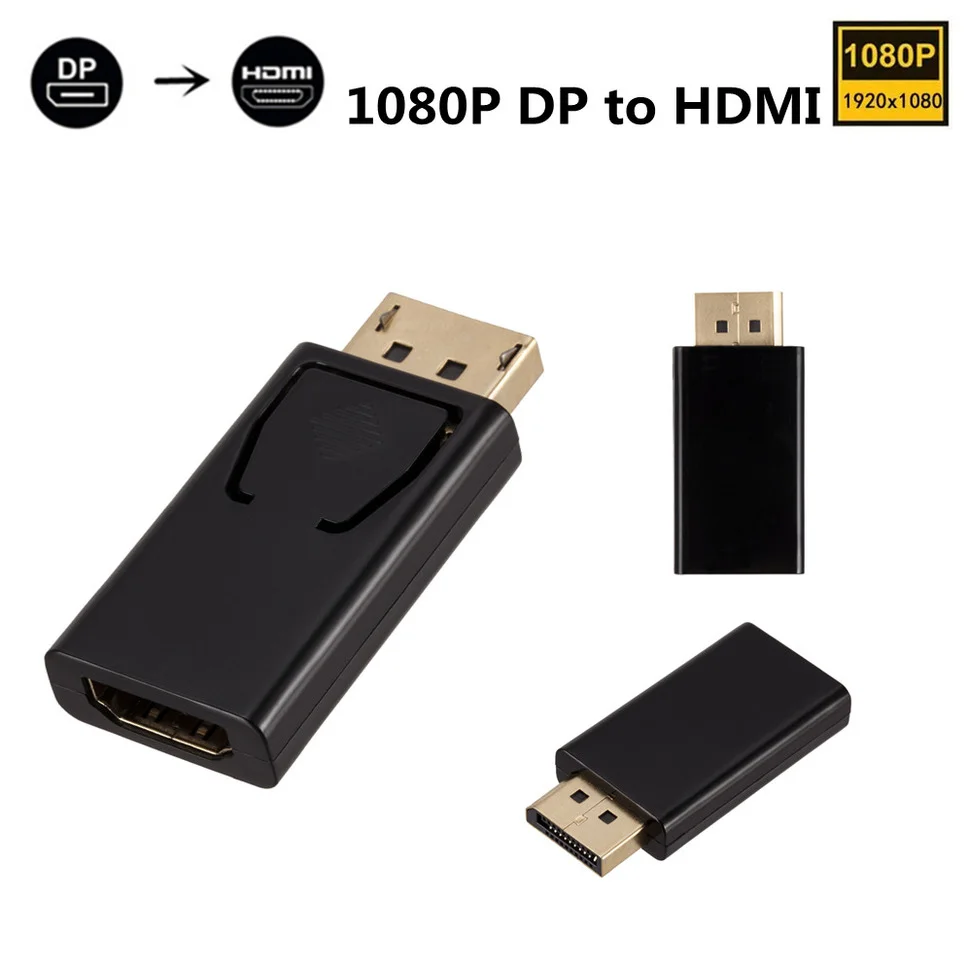 GRWIBEOU-Cable adaptador 4K DisplayPort a HDMI, convertidor Compatible con HDMI HD 1080P DP macho a hembra, para PC, HDTV y portátil - imagen 3