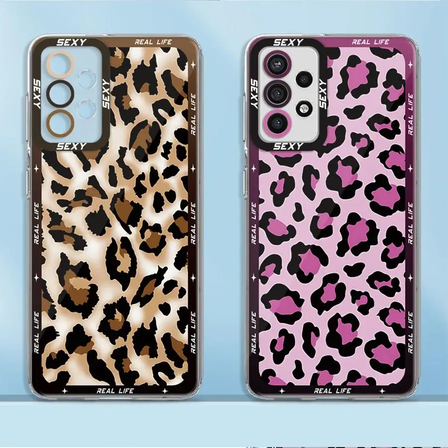 Funda de teléfono con estampado de leopardo para Galaxy A31, A50, A50s, A51, 4G, A71, 4G, A21s, A12, A52s, 5G, A22, A32, A52, A72, 4G, 5G - imagen 2