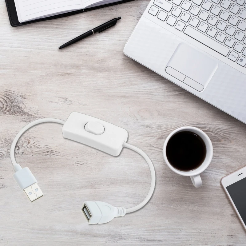 Cable USB de 30cm con interruptor, Cable de encendido/apagado, adaptador de palanca de extensión para lámpara USB, línea de alimentación de ventilador USB duradera - imagen 3
