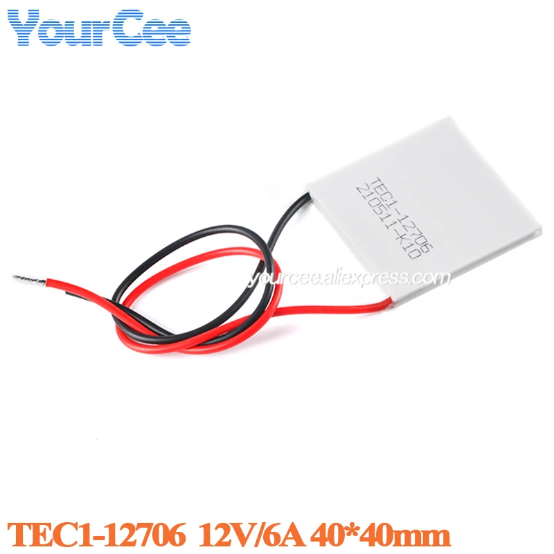 TEC1-12706 12V 6A refrigerador semiconductor refrigerador termoeléctrico Peltier DIY 40*40mm 40x40mm