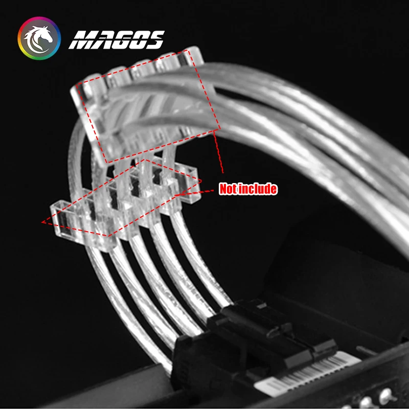Kit de Cable de extensión de PSU para ordenador, adaptador de transferencia de GPU/CPU, Línea Plateada con mangas, ATX / PCI-E / EPS - imagen 3
