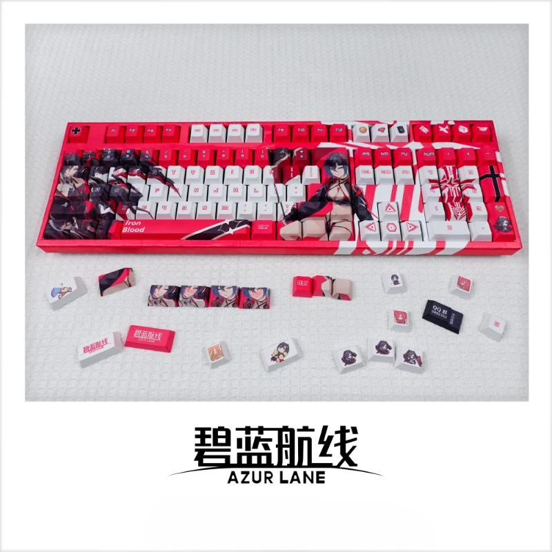 Azur Lane-teclas personalizadas PBT Cherry Profile, bonitas teclas de punto de Anime para juegos, Wooting Wob Crush80, Teclado mecánico - imagen 5
