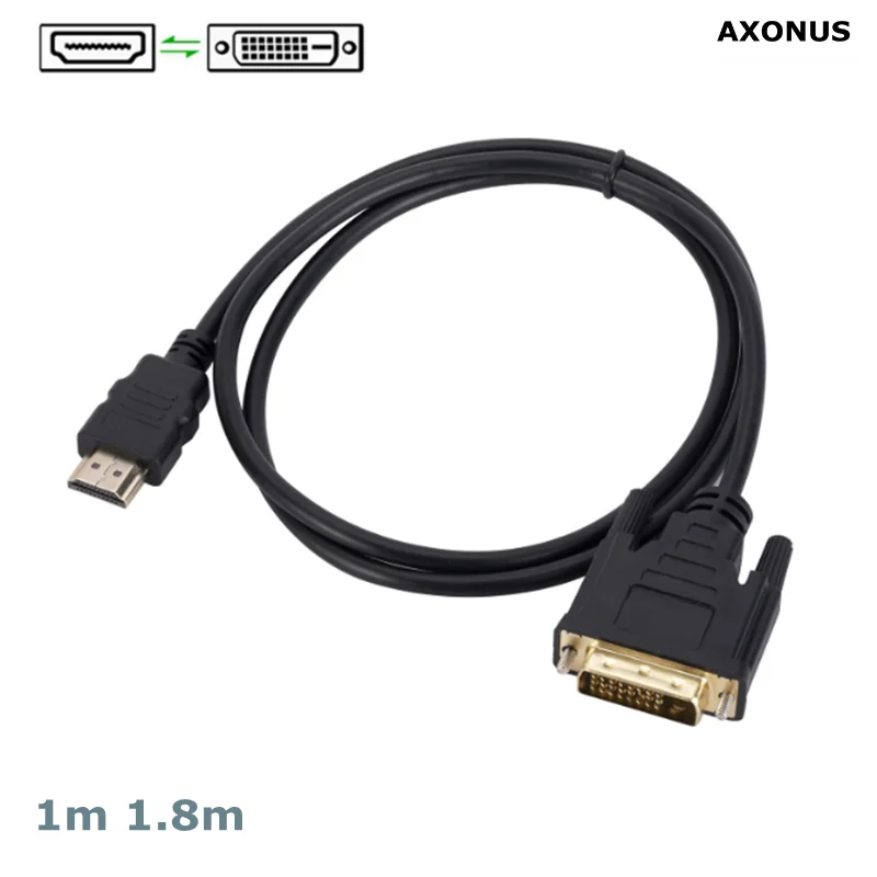 1m 1,8 m compatible con HDMI a DVI Cable macho 24 + 1 DVI-D adaptador macho 1080P DVI a HDTV convertidor para TV BOX DVD PC proyector - imagen 3