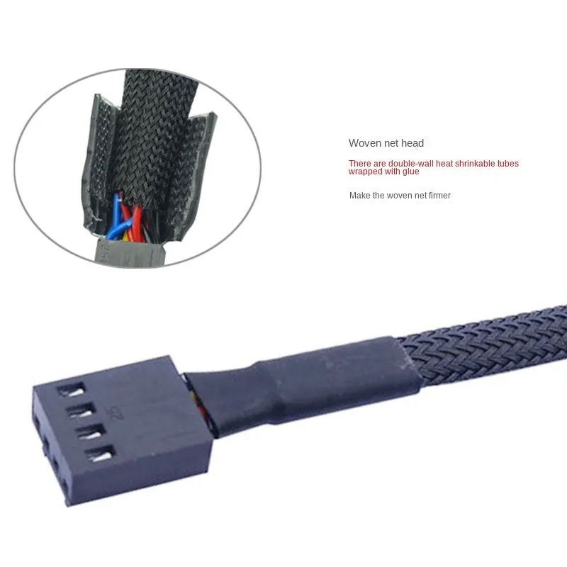 Cables de concentrador divisor de extensión de 4 pines PWM, Enfriador de 4 pines a 3 vías, divisor de potencia de ventilador de caja de 3 pines - imagen 4