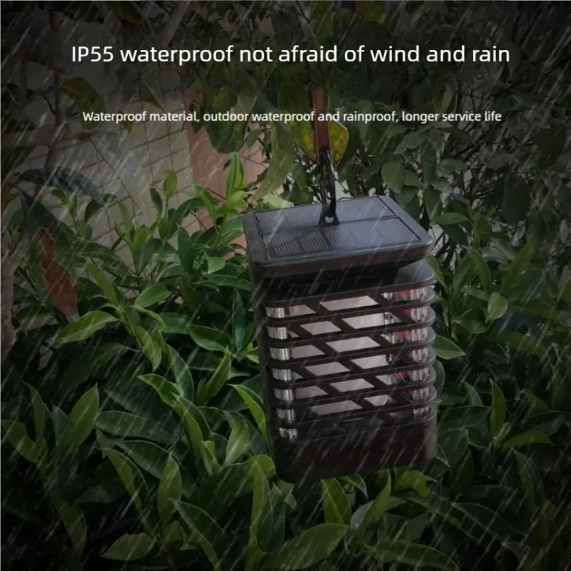 Lámpara de llama Solar con 12 LED para paisaje, lámpara de césped con inserción en el suelo, lámpara de pared decorativa de ambiente para patio al aire libre - imagen 3