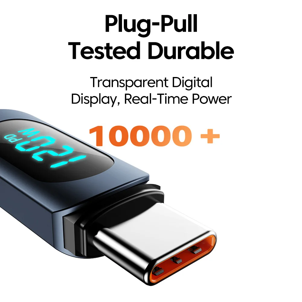 Cable de datos de carga rápida retráctil con resorte USB a tipo c 6A, Cable de carga súper rápida USB C a tipo c de 120W con LED para iPhone16 - imagen 4