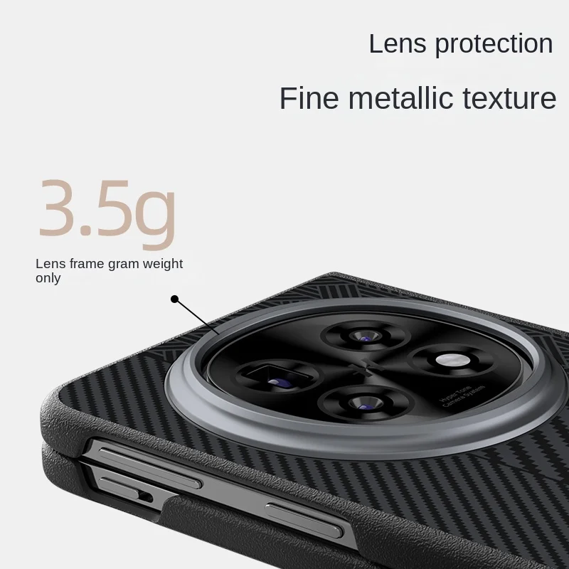 Para OPPO Find N5 funda de lujo de fibra de carbono PU MagSafe funda protectora trasera magnética para OPPO Find N5 funda completa para teléfono - imagen 5