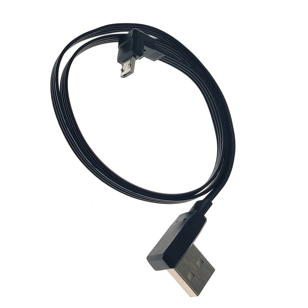 Cable Micro USB de doble ángulo de 0,1 m y 0,2 m, extensión USB de un estilo macho a V8 arriba/abajo, Cable de datos de carga suave de 90 grados, 0,3 m, 0,5 m - imagen 3