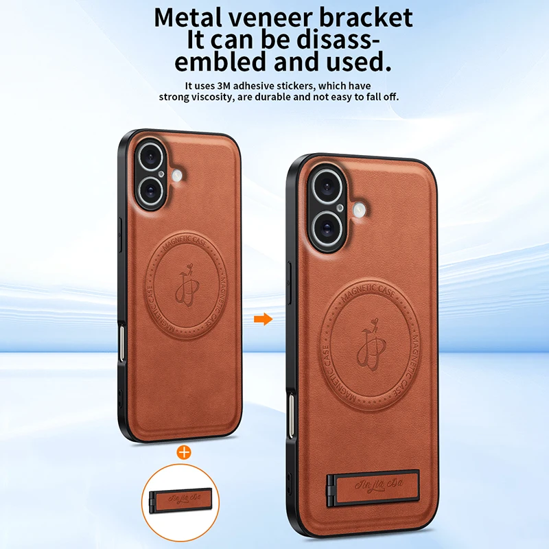 Leather Stand Case for Xiaomi POCO F7 Pro F7 X7 5G Magnetic Holder Cover Mag-safe Charge Shockproof Full Camera Shell Fundas - imagen 5