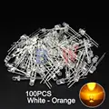 100pcs White-Orange