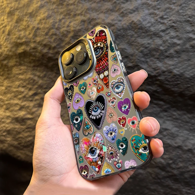 Funda de teléfono IMD con diseño de corazón brillante de mal de ojo para Xiaomi Redmi 14C 13 Redmi Note 14 13 12 11 10 Pro Plus 5G 12S - imagen 5