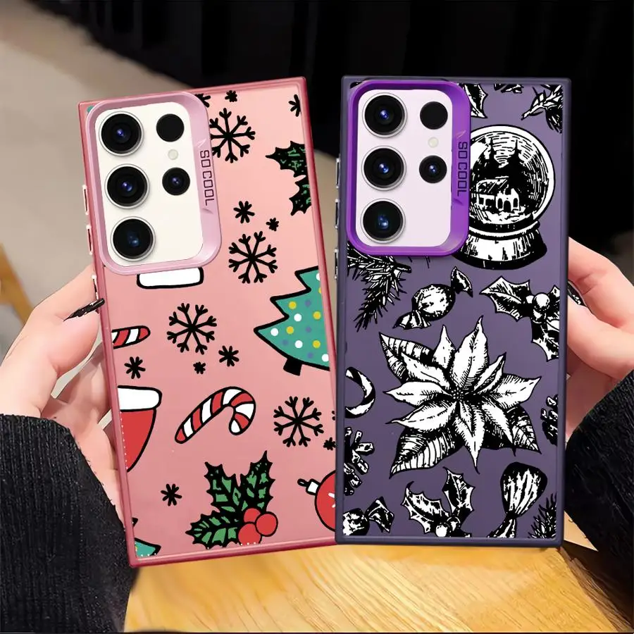 Funda trasera de teléfono Feliz Navidad para Samsung Galaxy S21 S20 Plus S25 S24 FE S22 S23 S23 Note 20 Ultra - imagen 2