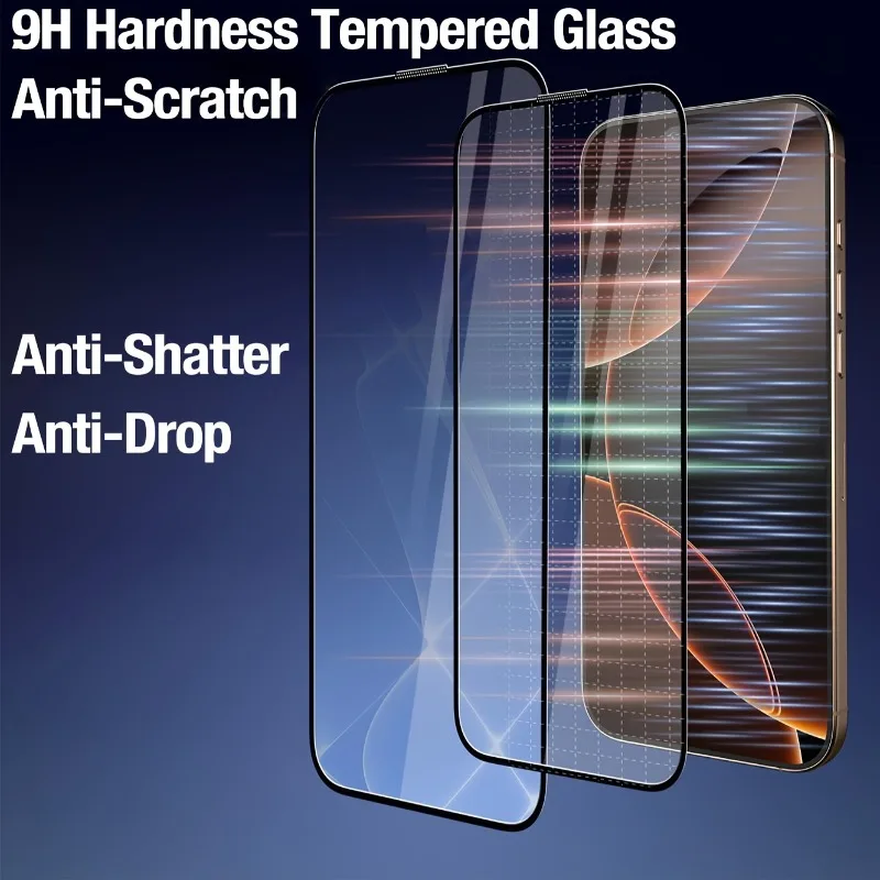 Protector de pantalla HD de cobertura completa, 2 uds., con 2 uds., Protector de lente de cámara para iPhone 17 16 15 14 13 12 11Pro Max 16 15 Plus 16e Air - imagen 4