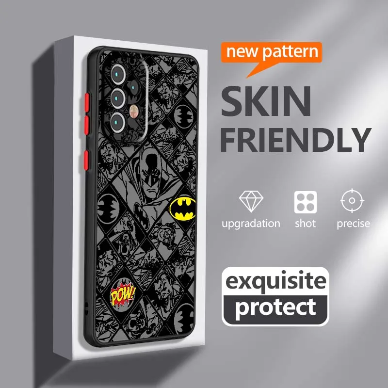 B-Batman Logo Popular Cool para Samsung A73 A72 A71 A55 A54 A53 A52 A51 A35 A25 A15 A14 5G funda de teléfono translúcida esmerilada - imagen 2