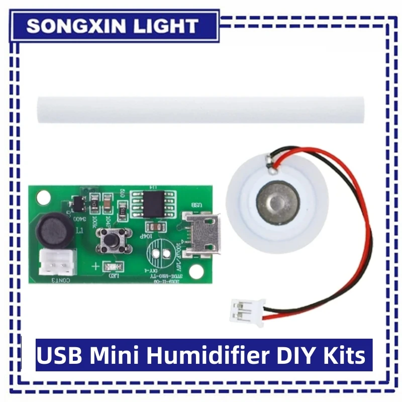 SAMIROB-Mini humidificador USB, Kits de bricolaje, fabricante de niebla y controlador, placa de circuito, nebulizador, película de atomización, hoja atomizadora, Mini oscilante