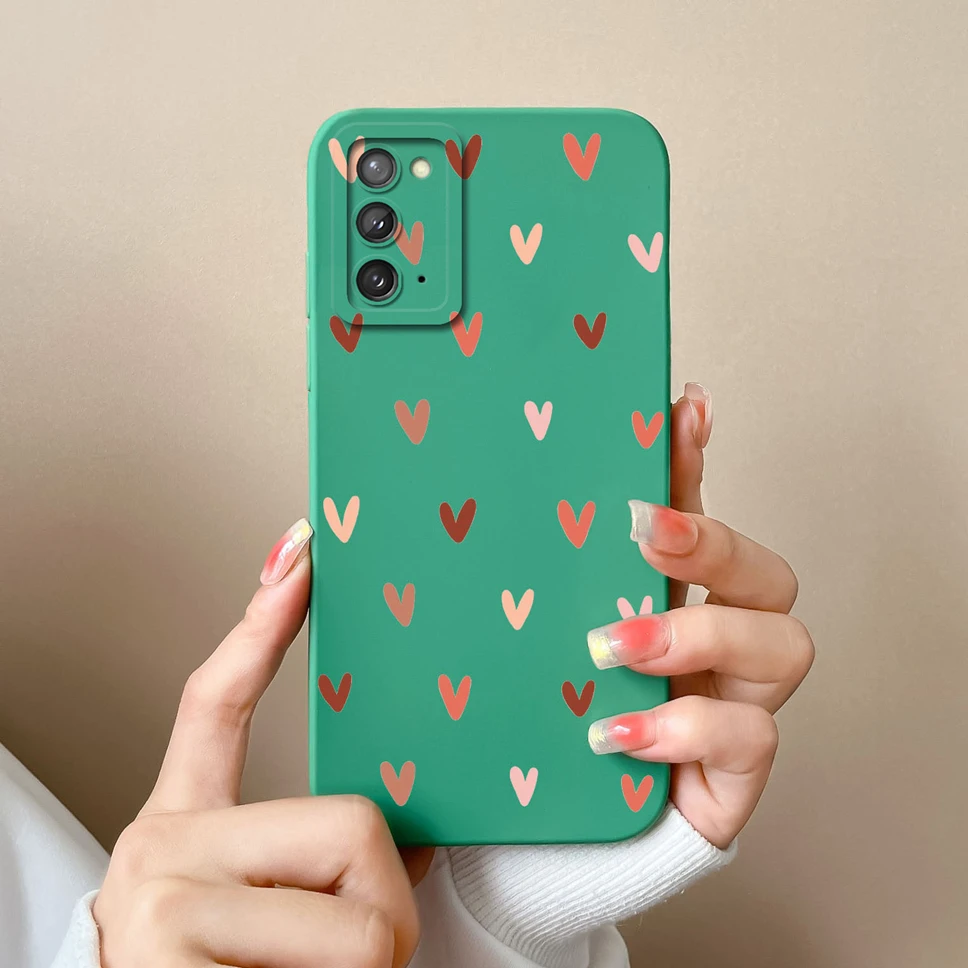 Para Samsung Galaxy Note20 Ultra funda de teléfono moda amor corazón suave cubierta de silicona líquida para Samsung Note 20 parachoques ligero - imagen 5