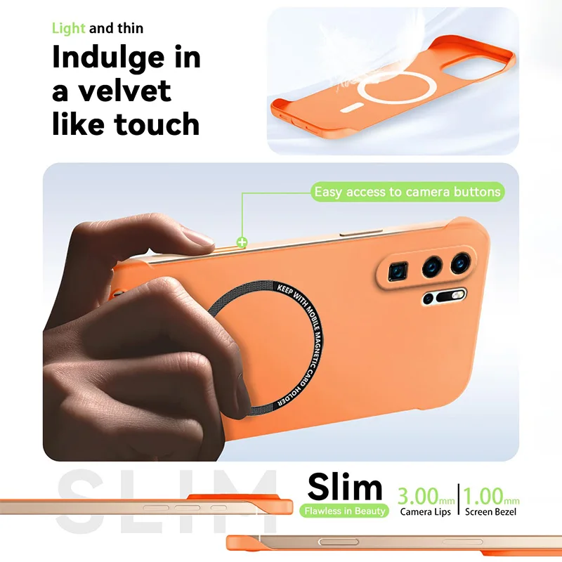 Fundas de teléfono magnéticas delgadas para Huawei P30 P30Pro P40 Pro Plus, cubierta dura mate antiarañazos, armadura a prueba de golpes sin bordes - imagen 4