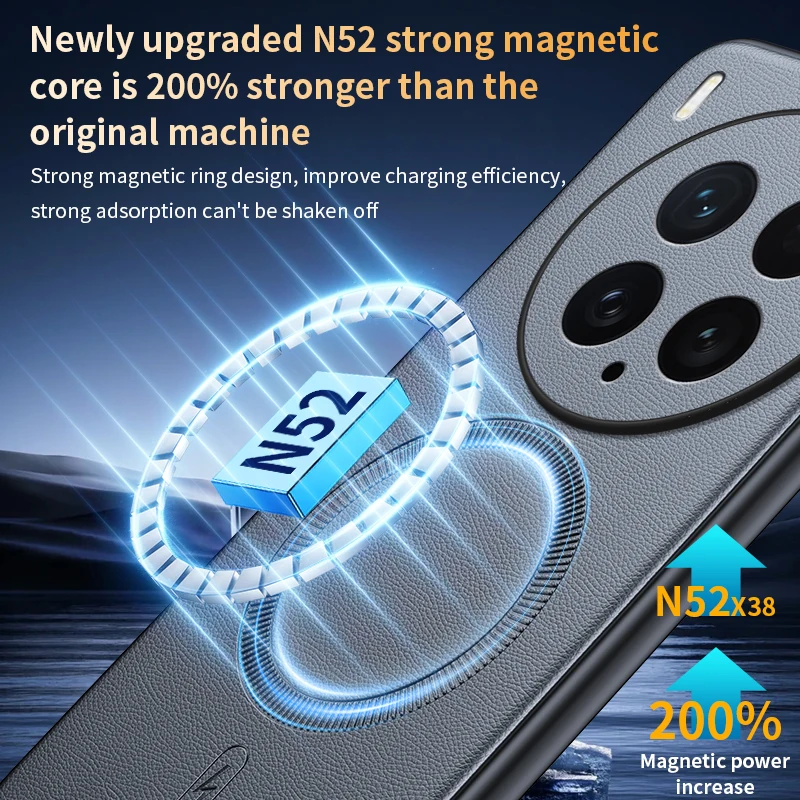 Para VIVO X200 Ultra funda protectora de cuero magnética para VIVO X200 Ultra antihuellas antideslizante PC + TPU - imagen 5