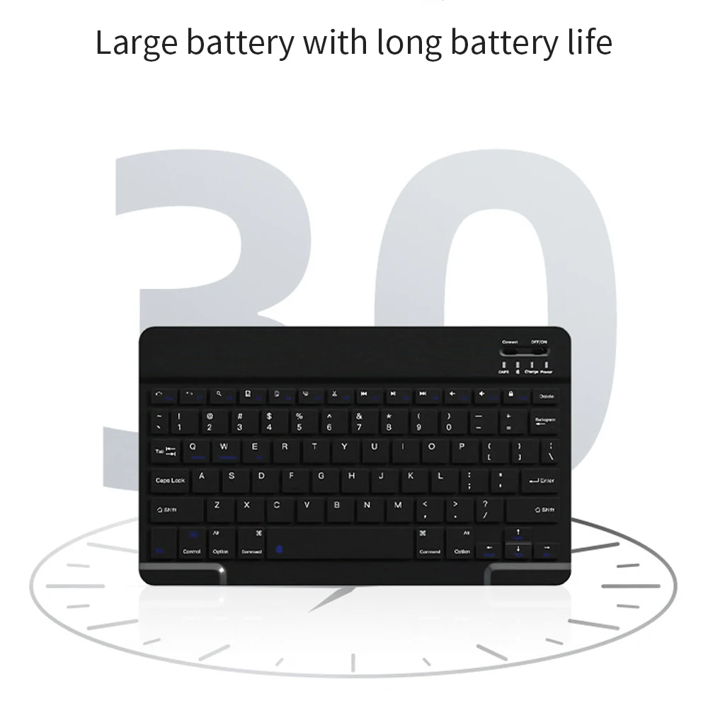 Teclado inalámbrico Bluetooth para tableta IOS Android Windows para iPad Air Mini Pro español coreano Portugal teclado negro ruso - imagen 5