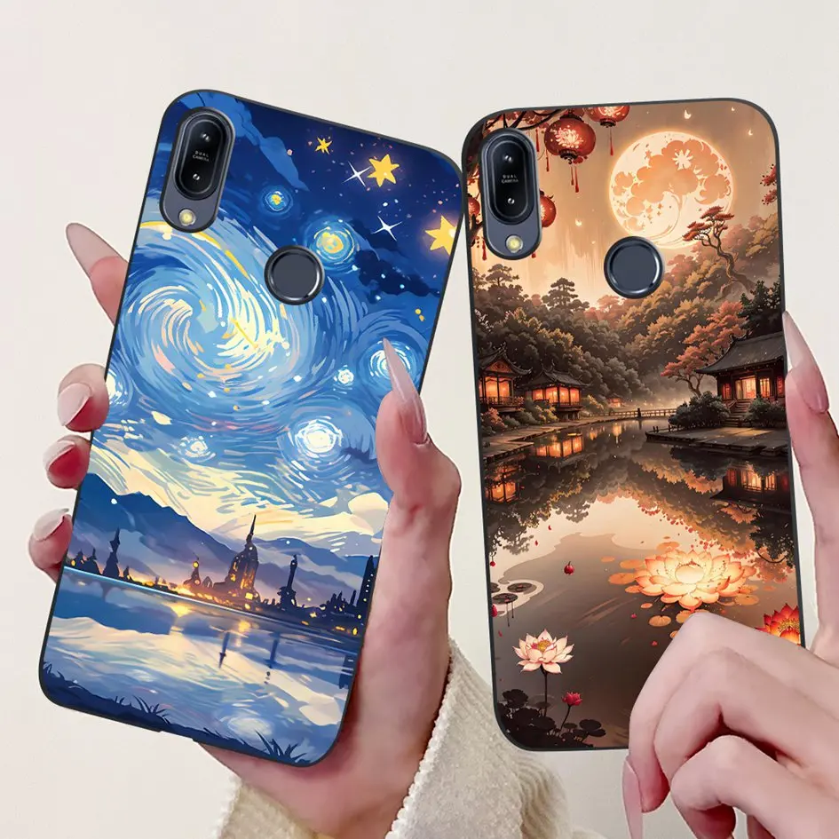 Nueva funda para Asus ZenFone Max M1 ZB555KL X00PD TPU elegante flor suave funda de silicona negra para Asus ZB556KL ZB 555KL Coque - imagen 4