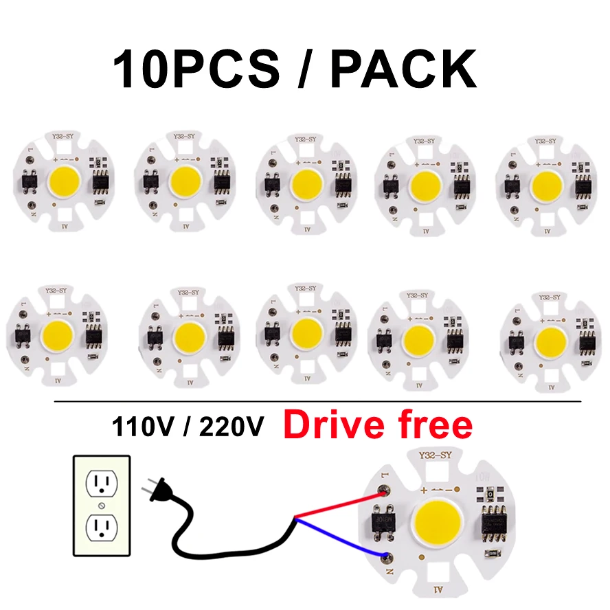 10 Uds Y32 12W controlador uso libre LED COB lámpara Chip bombilla entrada de energía Real para bombilla LED al aire libre reflector blanco frío cálido 220V/110V