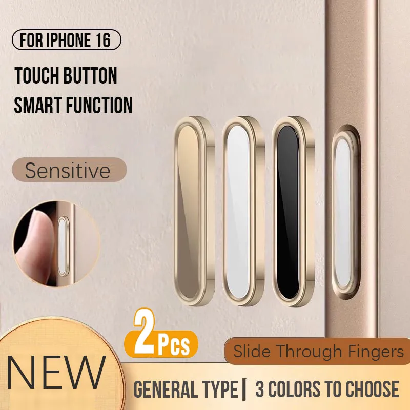 Botón adhesivo para condensador de cámara, 2 uds., para iPhone 16 Pro Max 16Pro 16Plus, botón de Control lateral para iPhone 16ProMax, Protector lateral